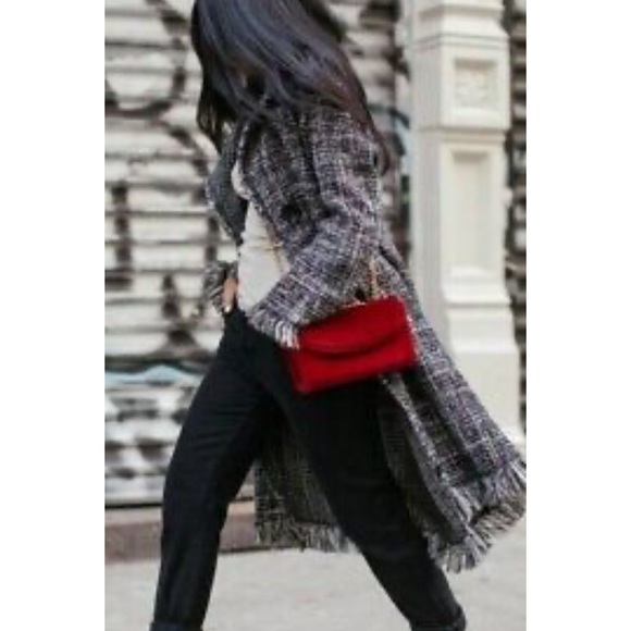Zara nwt wool frayed edge coat - Picture 6 of 12